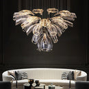 Axyaa Luxury LED Crystal Chandelier for Home and Commercial Spaces.