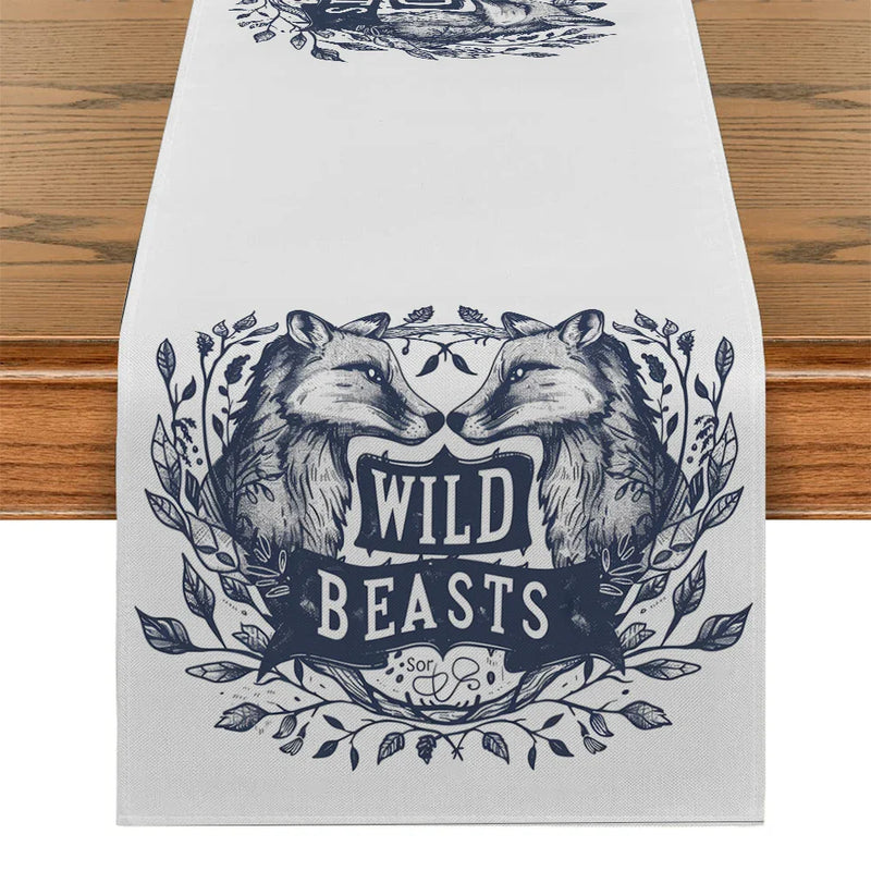 Axyaa Leaf Pattern Table Runner: Farmhouse Dining Decor for Party or Daily Use