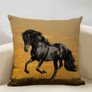 Axyaa Tropical Style Running Horses Pillowcase Home Decor Square Linen Animal Pillow Case