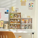 Axyaa Desktop Action Figures Storage Box with Drawers and Dust-Proof Plastic Organizer