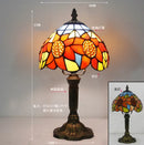 Axyaa Red Rose Stained Glass LED Table Lamp 8 Inches