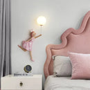 Axyaa Moon Lamp Resin Girl Wall Light for Kids Nursery