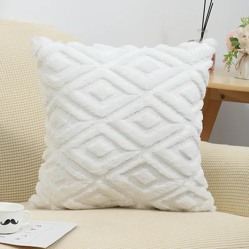 Axyaa Soft Faux Fur Velvet 18x18 Decorative Throw Pillow Covers