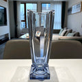 Axyaa Crystal Glass Vase: Light Luxury Style, Large-Mouthed for Living Room Decor