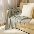 Axyaa Herringbone Faux Cashmere Throw Blanket - Lightweight Cozy for Bed or Sofa