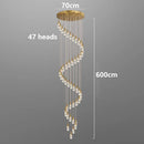 Axyaa Crystal Chandelier Stair Pendant Lamp Living Room Interior Lighting