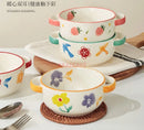 Axyaa 6-inch Kids Ceramic Steamed Egg Double Ear Bowl