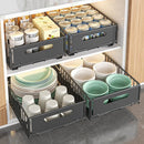 Axyaa Foldable Sliding Storage Basket: Under Cabinet Organizer for Home & Kitchen