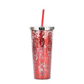 Axyaa Glitter Double Layer Sippy Cup, Large Capacity Reusable Coffee Milk Tea Cup