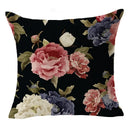 Axyaa Rose Flower Linen Pillowcase 45*45cm Office Car Sofa Living Room Decor