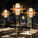 Axyaa Bamboo Woven Chandeliers: Southeast Asian Style LED Lighting for Home Decor