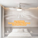 Axyaa Modern Ceiling Fan Light Remote Control E27 Bedroom Study Room Electric Fanlamp