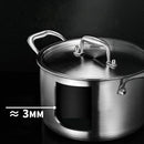 Axya 3-Layer Stainless Steel Stew Pot for Gas & Induction Cooker