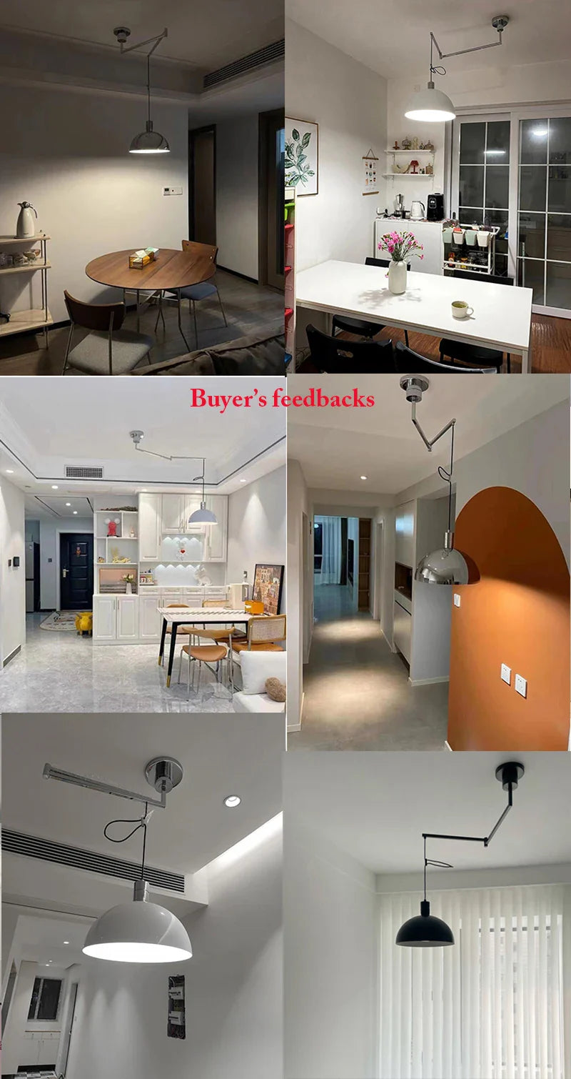 Axyaa Modern Telescoping Pendant Lights Rotatable Metal Ceiling Lamps for Dining, Kitchen, and Study
