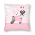 Axyaa Miniature Schnauzer Dog Cartoon Cushion Cover for Sofa - Puppy Lover's Nordic Pillow