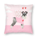 Axyaa Miniature Schnauzer Dog Cartoon Cushion Cover for Sofa - Puppy Lover's Nordic Pillow