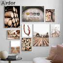 Axyaa Wine Vineyard Wall Art Canvas Print - Nordic Living Room Decor