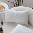 Axyaa White Velvet Cushion Cover - Soft Throw Pillowcase for Living Room Sofas