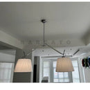 Axyaa Silver Double Head Swing Arm Pendant Light for Office Hotel Living Room