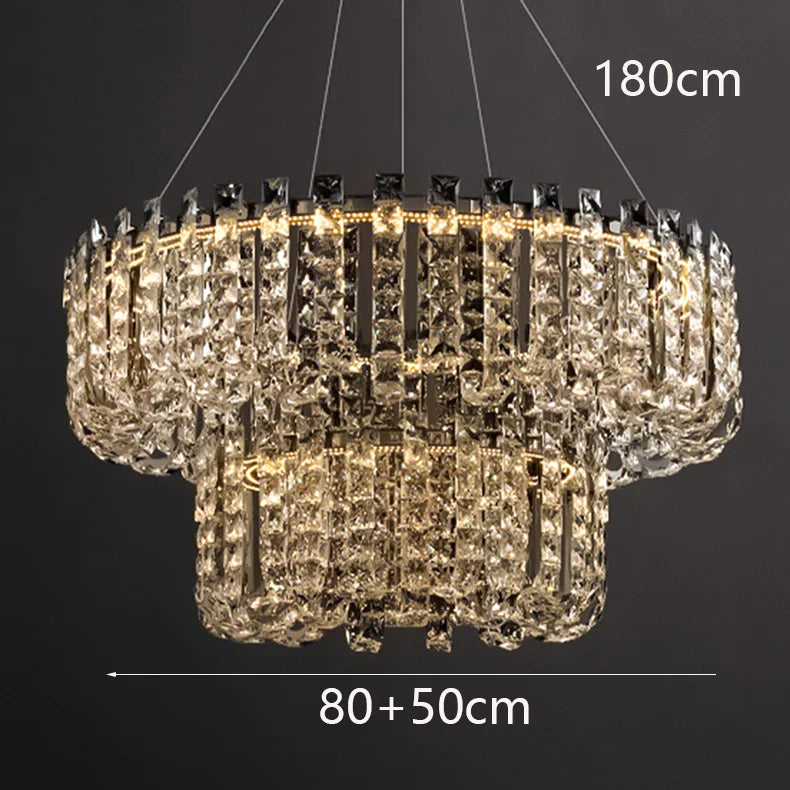 Luxury Crystal Chandelier for Living Room Bedroom Dining Room by Axyaa