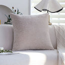 Nordic Chenille Cushion Cover Set by Axyaa - Beige Soft Pillow Case for Sofa