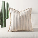 Axyaa Stripe Pillow Cover with Beard Edge for Sofa & Bedroom Décor