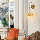 Axyaa Crystal Crown Copper Wall Lamp - French Light Luxury Retro Lighting
