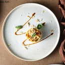 Axyaa Round Ceramic Steak & Dessert Plates Set - Vintage Restaurant Tableware