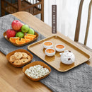 Axyaa Square Wood Grain Snack Plates for Food Storage and Serving Tray