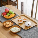 Axyaa Wood Grain Snack Plates - Food Dishes for Kitchen Storage & Serving