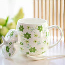 Axyaa Floral Rose Bone  Thermos Tumbler Mug - Tea for One Cup - Large Mug