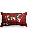 Axyaa Red Black Plaid Valentine’s Day Linen Pillow Cover 30x50 40x60