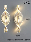Axyaa Modern Acrylic Gold/Black LED Wall Sconce for Home Decor & Interior Lighting.
