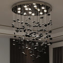 Axyaa Modern Crystal Chandelier for Staircase Lobby, Luxury LED Hanging Lamp