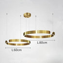 Axyaa Modern LED Chandeliers Metal Rings Pendant Lights for Home Decor