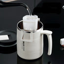 Axyaa Double-layer Insulated Coffee Mug with Folding Spoon
