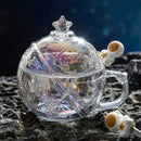 Axyaa Astronaut Glass Breakfast Cup with Lid and Spoon