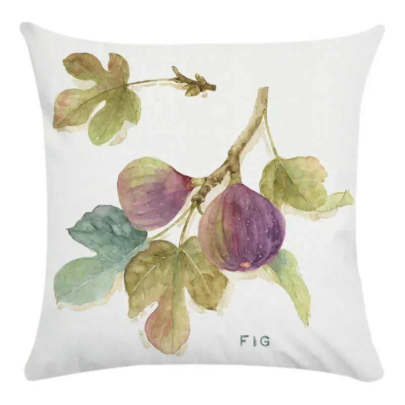 Axyaa Cartoon Fruit Vegetable Print Cushion Cover 45X45CM