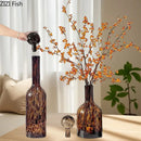 Axyaa Amber Glass Vase for Table Floral Arrangement and Room Decor