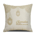 Axyaa Eid Mubarak Ramadan Cushion Cover - Moon Lantern Pattern Decor