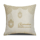 Axyaa Eid Mubarak Ramadan Cushion Cover - Moon Lantern Pattern Decor