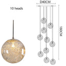 Axyaa Glass Stair Chandelier Modern Living Room Indoor LED Lighting