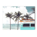 Nordic Beach Surfing Coconut Tree Poster Art Print Modern Home Decor by Axyaa