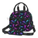 Axyaa Halloween Bats Insulated Lunch Bag with Adjustable Strap