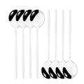 Axyaa Stainless Steel Dinner Spoons Set - Set of 8 Large Melon Spoons