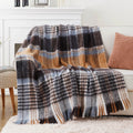 Axyaa Tartan Plaid Mohair Throw Blanket for Cozy Home Decor