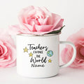 Axyaa Personalized Enamel Mug | Retro Coffee Cup for Teachers & Gifts