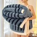 Axyaa Geometric Striped Fleece Blanket | Soft Plush Winter Throw Blanket