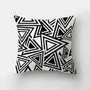 Yellow Black Geometric Cushion Cover - Wave Line Design by Axyaa