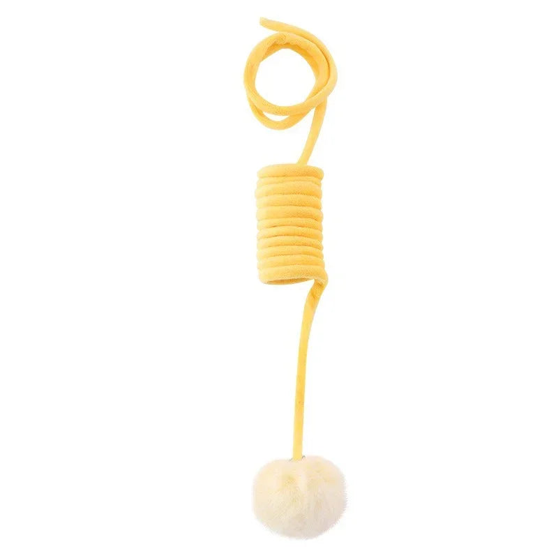 Axyaa Plush Ball Cat Teaser Toy: Interactive, Stretchable, Hanging Fun for Kittens